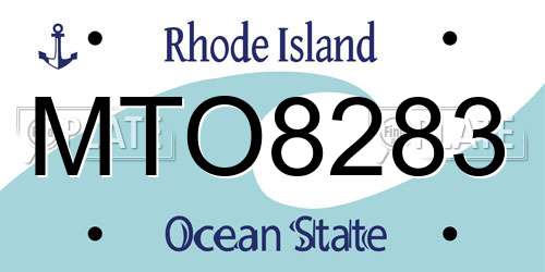 MTO8283 Rhode Island License Plate