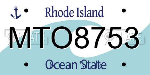 MTO8753 Rhode Island License Plate