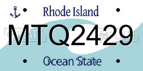 MTQ2429 Rhode Island License Plate