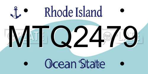 MTQ2479 Rhode Island License Plate