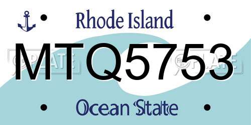 MTQ5753 Rhode Island License Plate