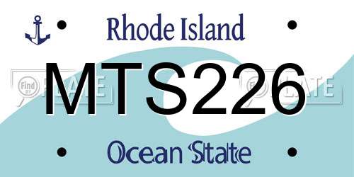 MTS226 Rhode Island License Plate