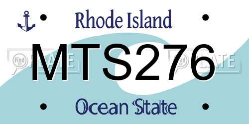 MTS276 Rhode Island License Plate
