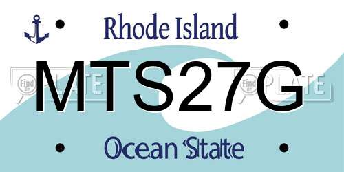 MTS27G Rhode Island License Plate
