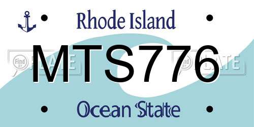 MTS776 Rhode Island License Plate