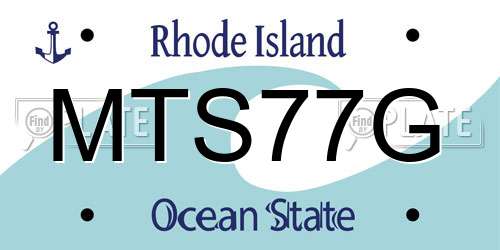 MTS77G Rhode Island License Plate