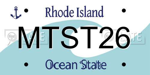 MTST26 Rhode Island License Plate