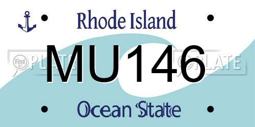 MU146 Rhode Island License Plate