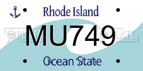 MU749 Rhode Island License Plate