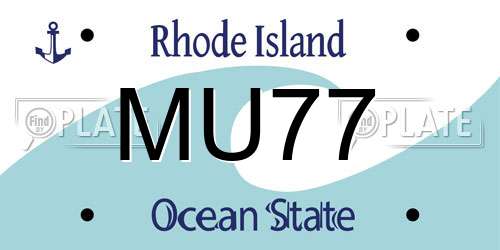 MU77 Rhode Island License Plate