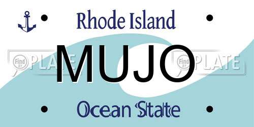 MUJO Rhode Island License Plate