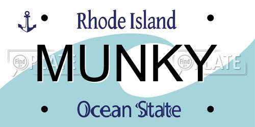 MUNKY Rhode Island License Plate