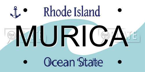 MURICA Rhode Island License Plate