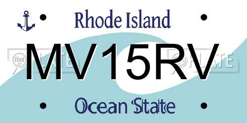 MV15RV Rhode Island License Plate