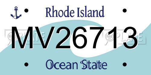 MV26713 Rhode Island License Plate