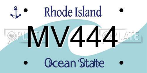 MV444 Rhode Island License Plate