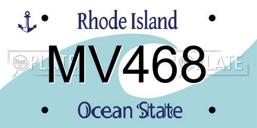 MV468 Rhode Island License Plate