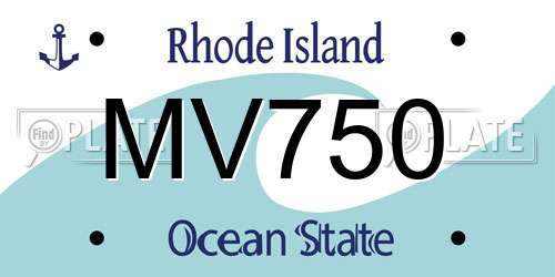 MV750 Rhode Island License Plate