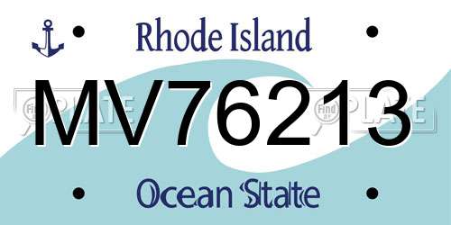 MV76213 Rhode Island License Plate