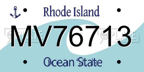 MV76713 Rhode Island License Plate