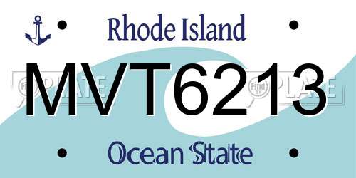 MVT6213 Rhode Island License Plate