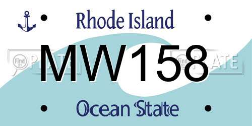 MW158 Rhode Island License Plate