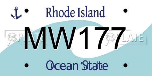 MW177 Rhode Island License Plate