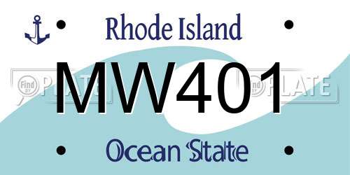 MW401 Rhode Island License Plate