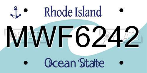 MWF6242 Rhode Island License Plate