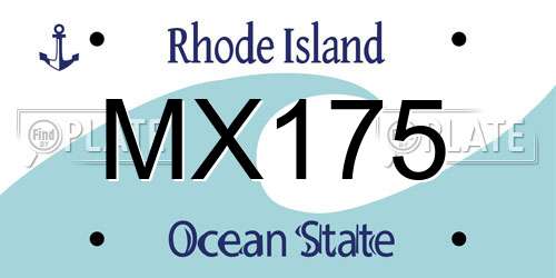 MX175 Rhode Island License Plate