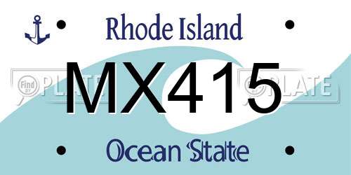 MX415 Rhode Island License Plate