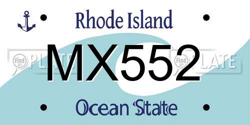 MX552 Rhode Island License Plate