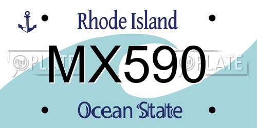 MX590 Rhode Island License Plate