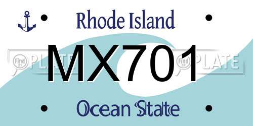 MX701 Rhode Island License Plate