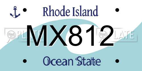 MX812 Rhode Island License Plate