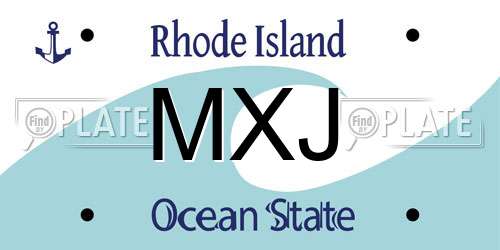 MXJ Rhode Island License Plate