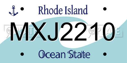 MXJ2210 Rhode Island License Plate