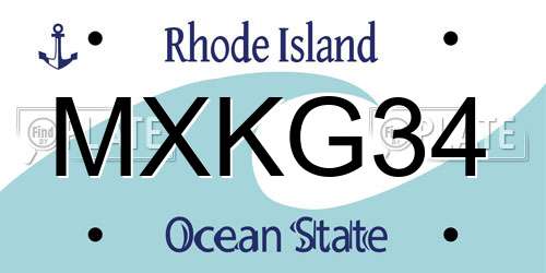 MXKG34 Rhode Island License Plate