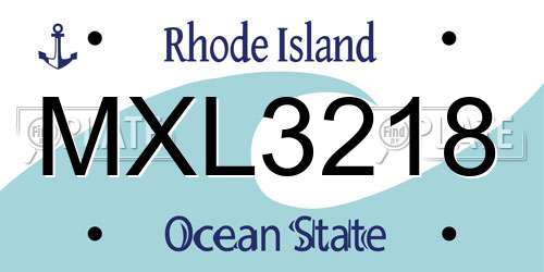 MXL3218 Rhode Island License Plate