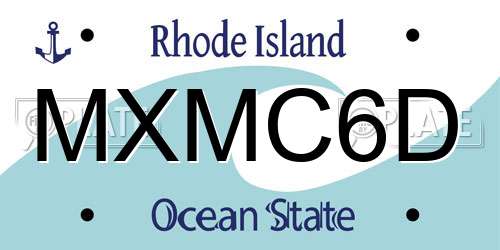 MXMC6D Rhode Island License Plate