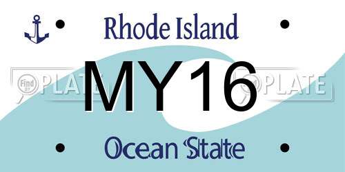 MY16 Rhode Island License Plate