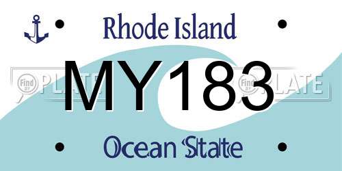 MY183 Rhode Island License Plate