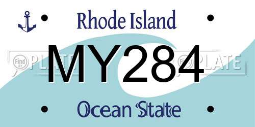 MY284 Rhode Island License Plate