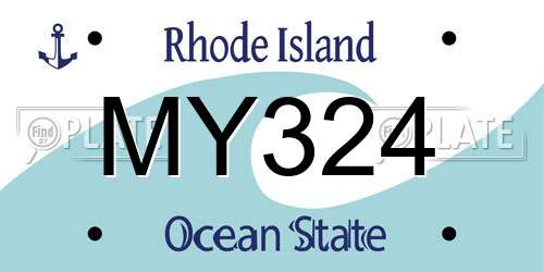 MY324 Rhode Island License Plate