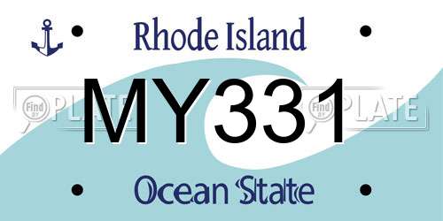 MY331 Rhode Island License Plate