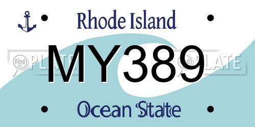 MY389 Rhode Island License Plate