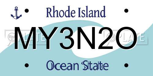 MY3N2O Rhode Island License Plate