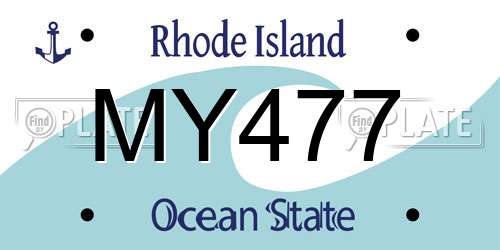 MY477 Rhode Island License Plate