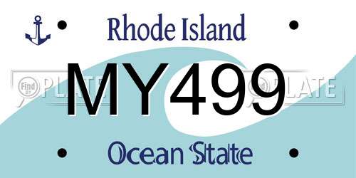 MY499 Rhode Island License Plate