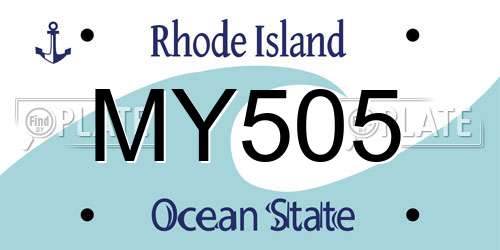 MY505 Rhode Island License Plate